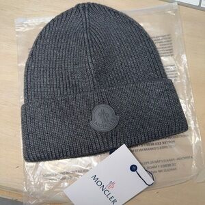 Moncler Charcoal Knit Beanie